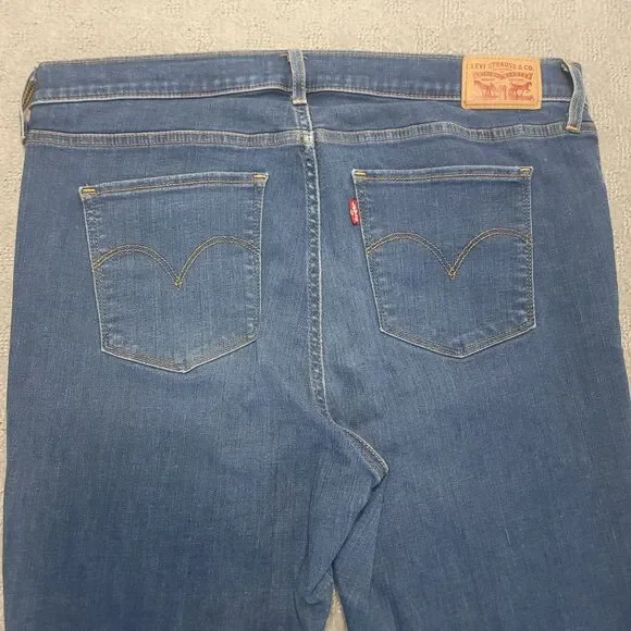 Levi's 720 High Rise Super Skinny Womens 33 Jeans Stretch Blue Denim (34x27) - Picture 3 of 12